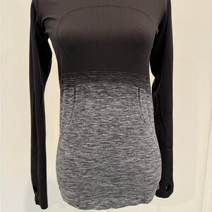 Black and Gray Long Sleeve Top